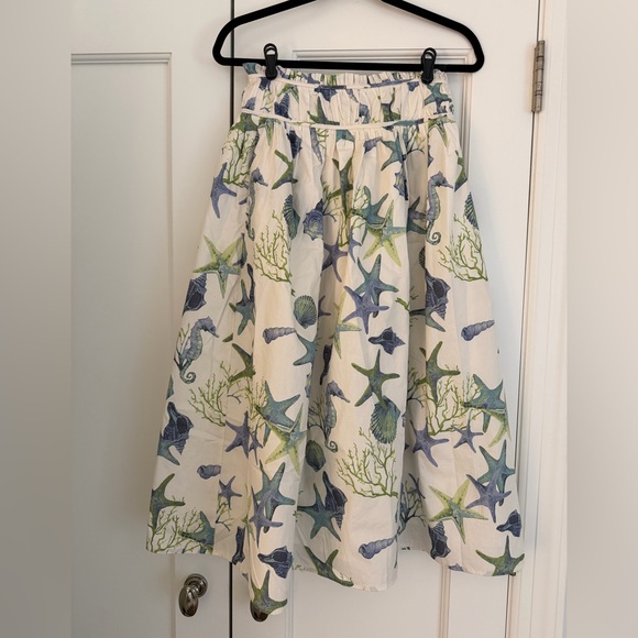 En Saison Midi Skirt & Top Ivory Blue Green (sold as set) - Picture 2 of 11